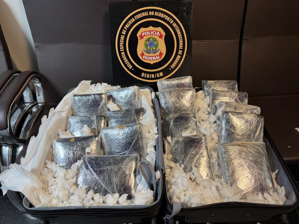 PF apreende 16 tabletes de skunk no Aeroporto de Manaus/AM